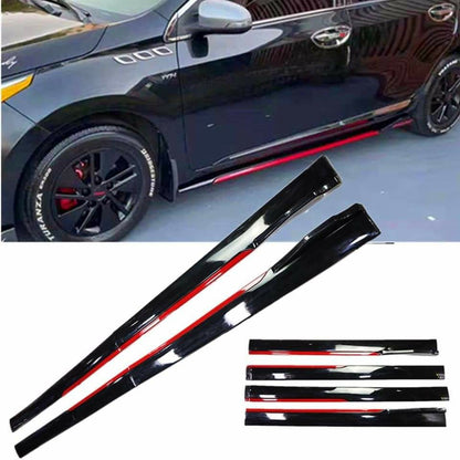 Universal Car Side Skirt Extensions – Sport Styling Kit (Red & Black)