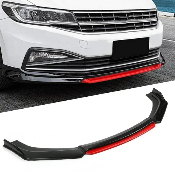 Universal Sport Front Bumper Lip Splitter | Red & Black