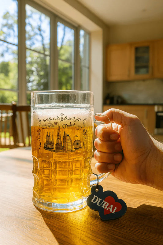 Souvenir Mug – Premium Glass Mug with Burj Khalifa, Burj Al Arab & Dubai Landmarks