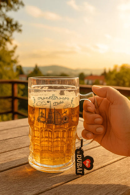 Souvenir Mug – Premium Glass Mug with Burj Khalifa, Burj Al Arab & Dubai Landmarks
