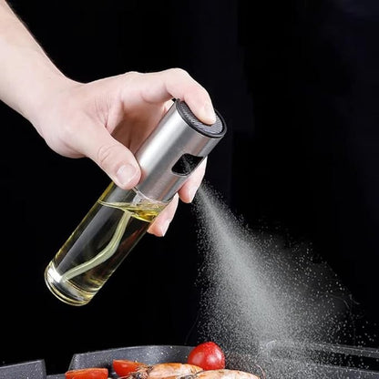 Stainless Steel Oil Spray Bottle – Refillable Cooking Oil Dispenser for Kitchen, BBQ & Air Fryer